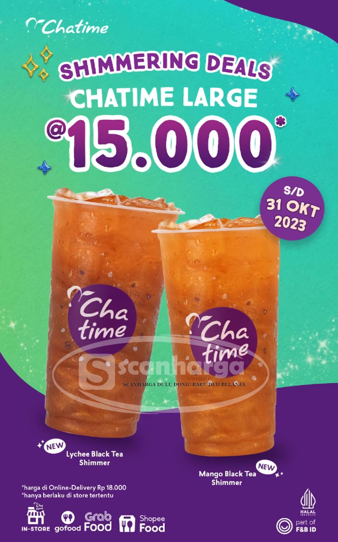 Promo Chatime Shimmering Deals – Beli Chatime Large Cuma Rp. 15.000